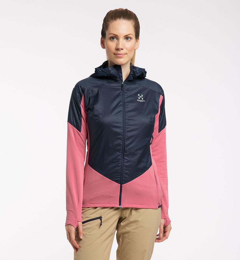 Haglöfs Womens L.I.M Hybrid Fleece Pink/Dark Blue New Zealand 10687FQAG